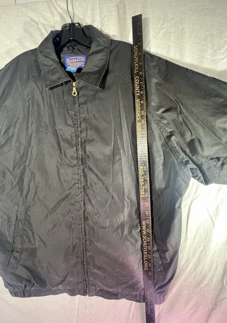 Vintage Pendleton Black Nylon Full Zip Jacket Size XL